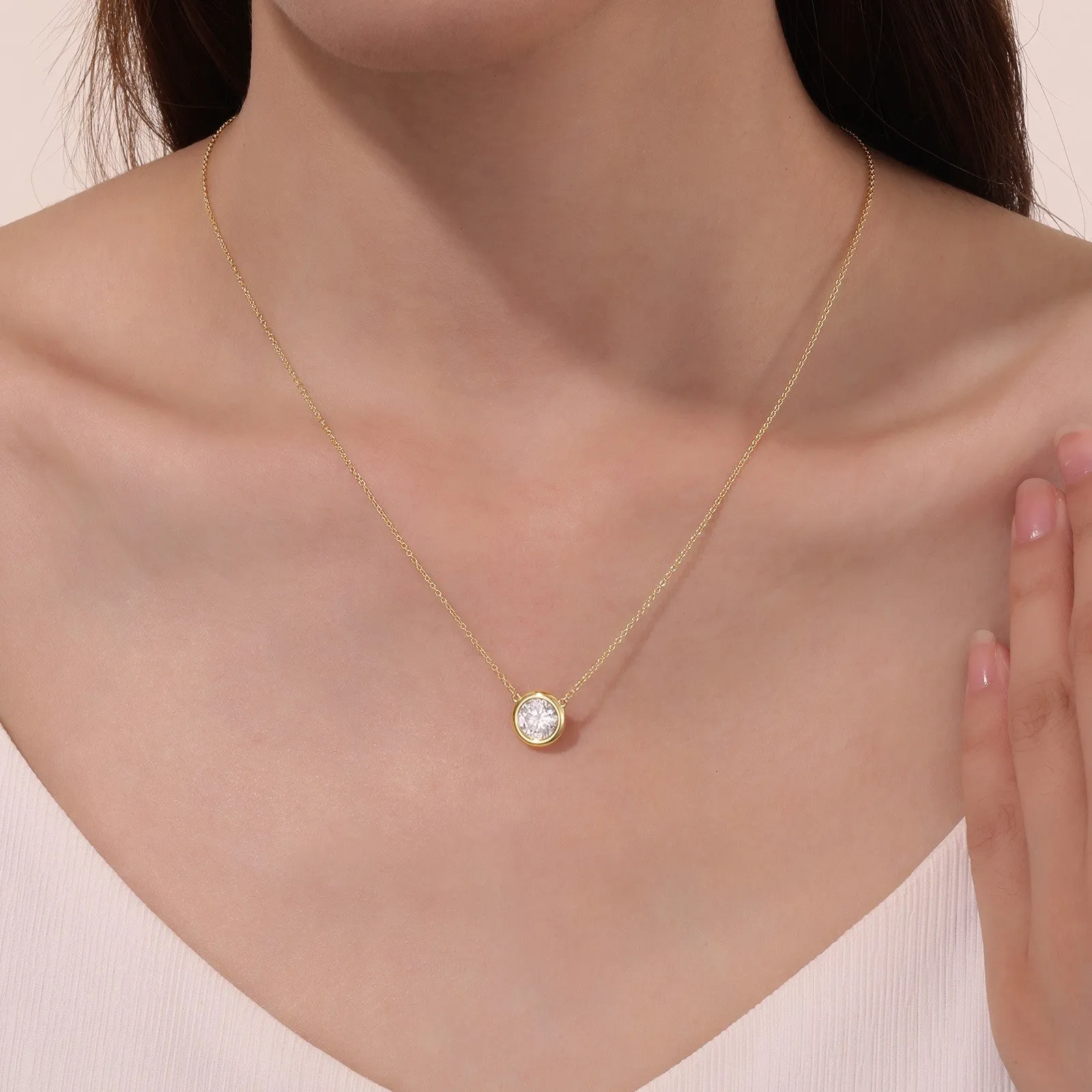 1.25 CTW Bezel-set Solitaire Necklace