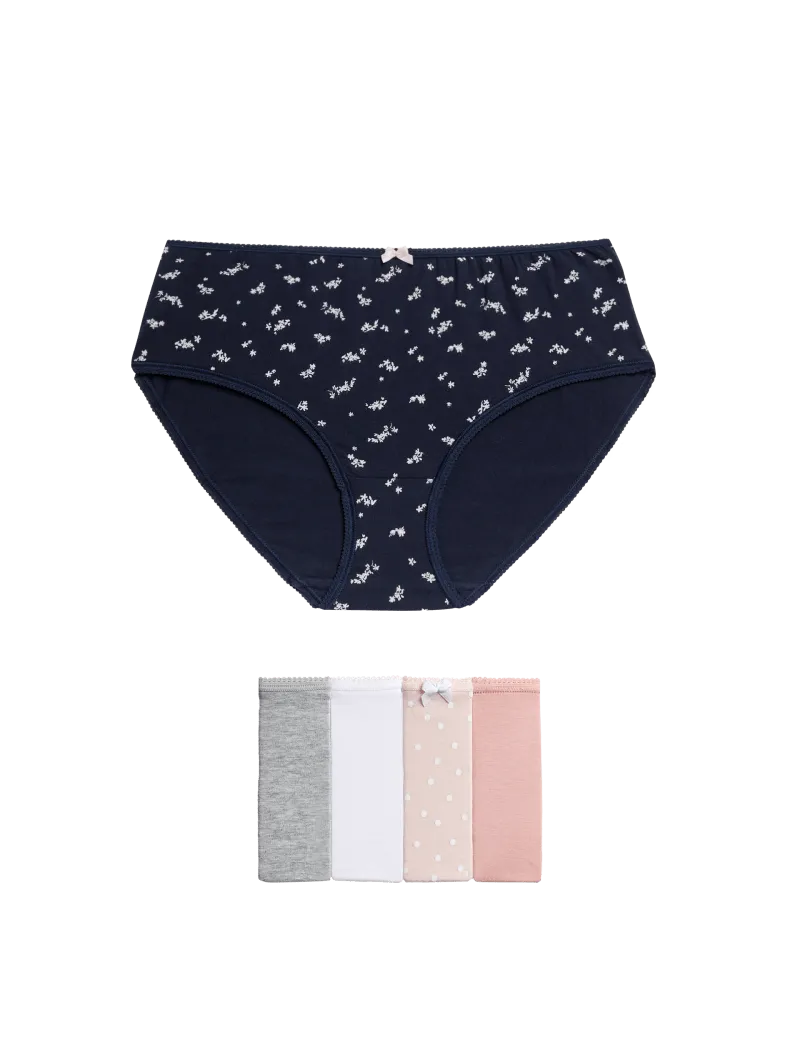 5pk Cotton Rich Lycra�� High Rise Knickers