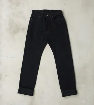 888SBR-14OD - High Rise Tapered - 14oz Broken Twill Indigo Overdyed Black