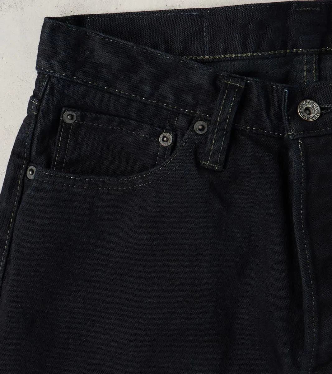888SBR-14OD - High Rise Tapered - 14oz Broken Twill Indigo Overdyed Black