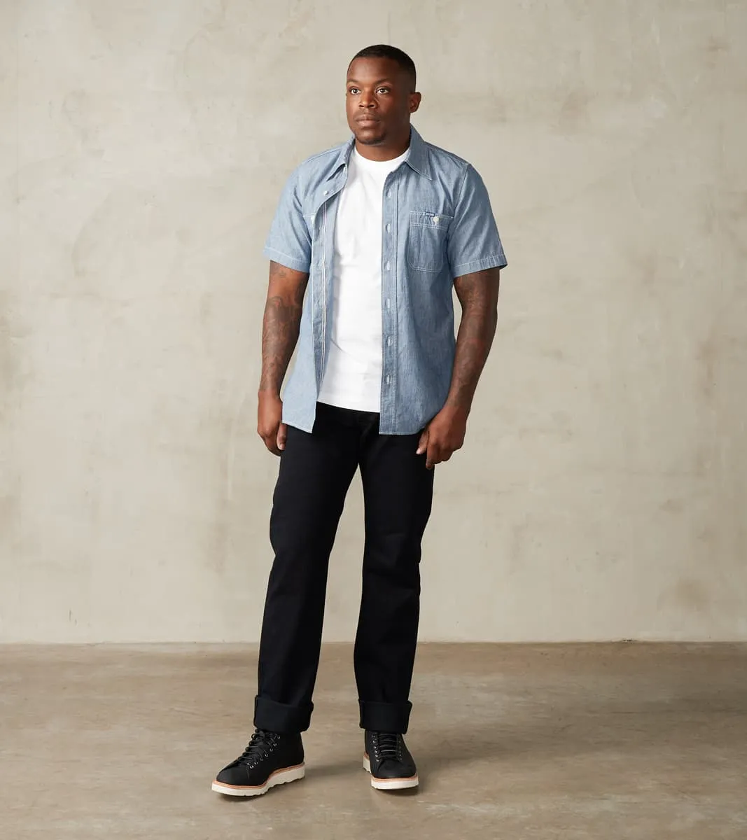 888SBR-14OD - High Rise Tapered - 14oz Broken Twill Indigo Overdyed Black