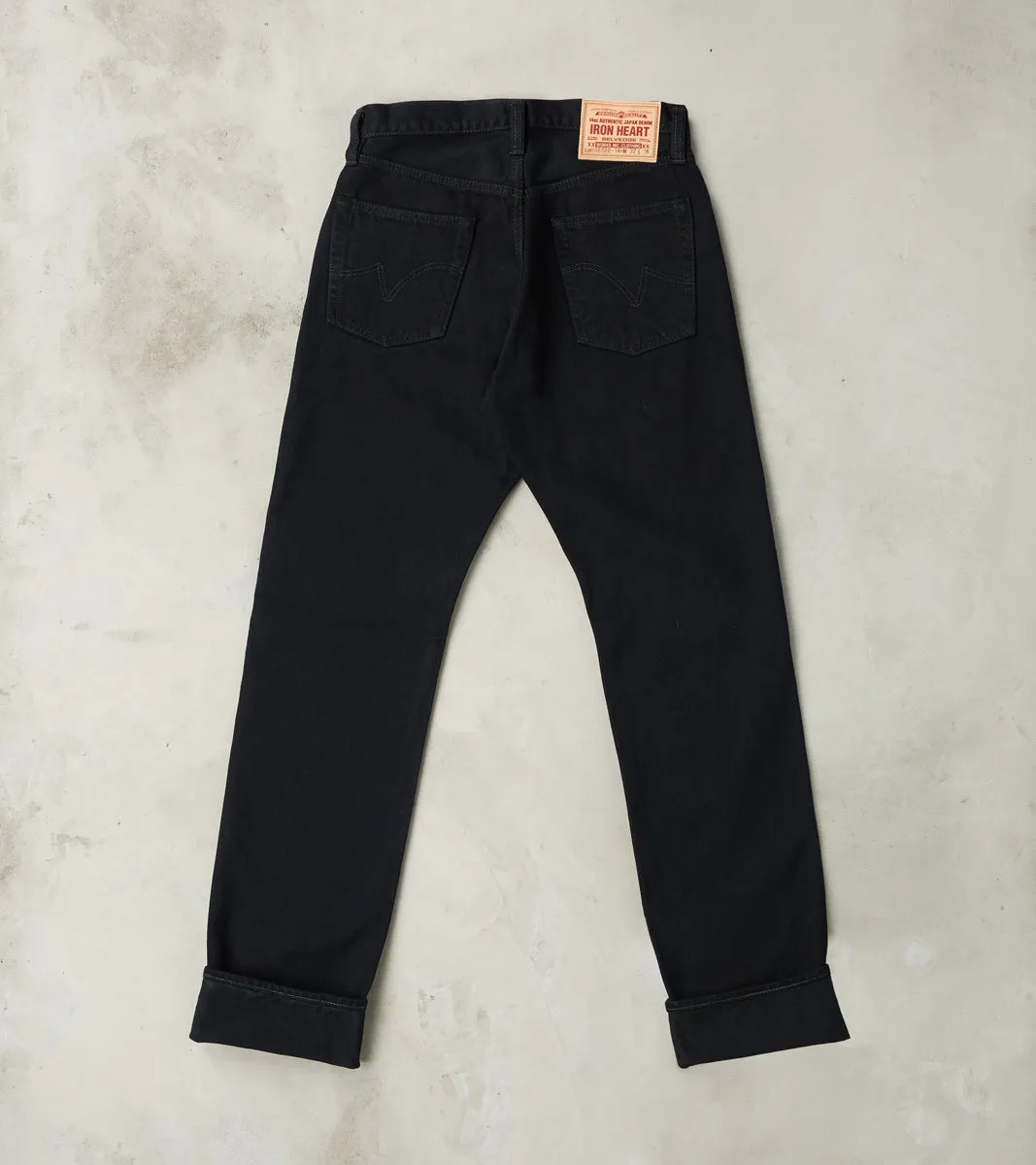 888SBR-14OD - High Rise Tapered - 14oz Broken Twill Indigo Overdyed Black