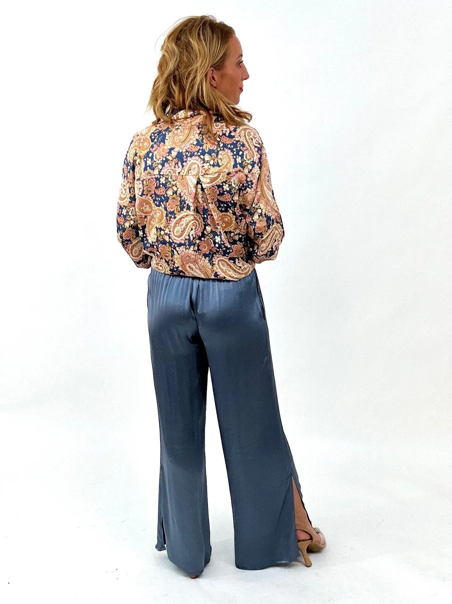 A Blue Satin Dream Pant