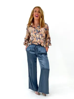 A Blue Satin Dream Pant