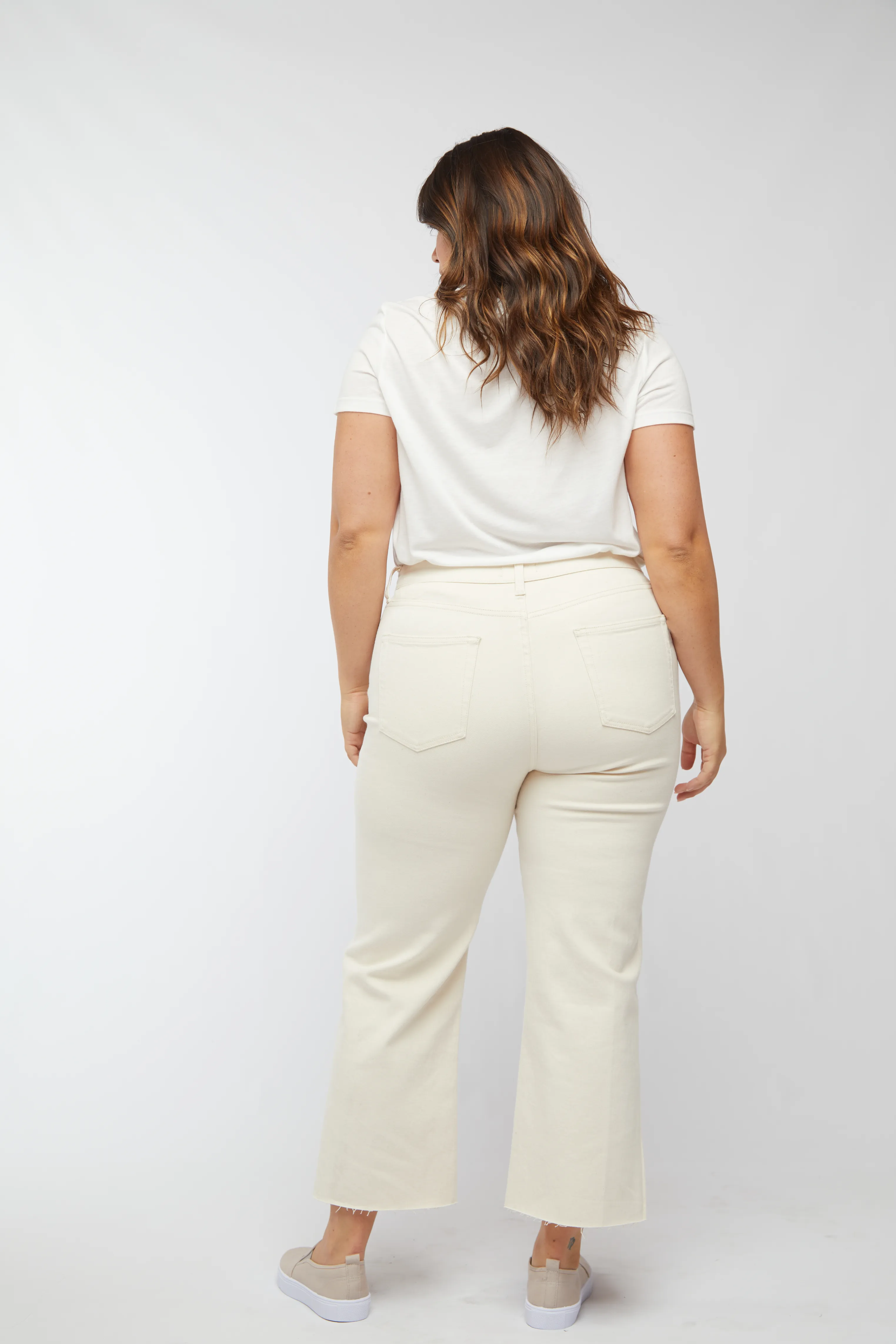 Aberdeen High Rise Wide Leg Crop Ecru