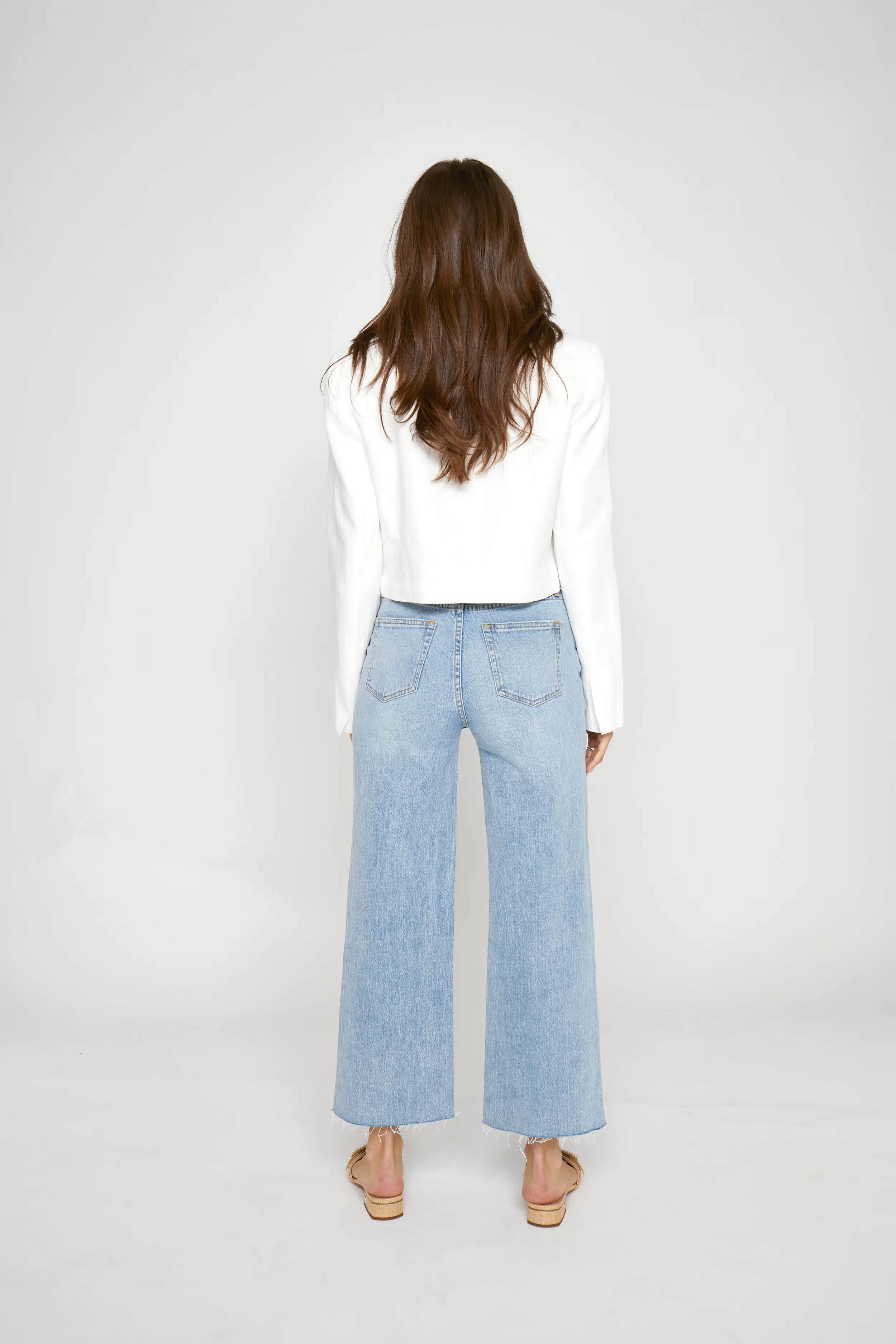 Aberdeen High Rise Wide Leg Light Indigo Worn