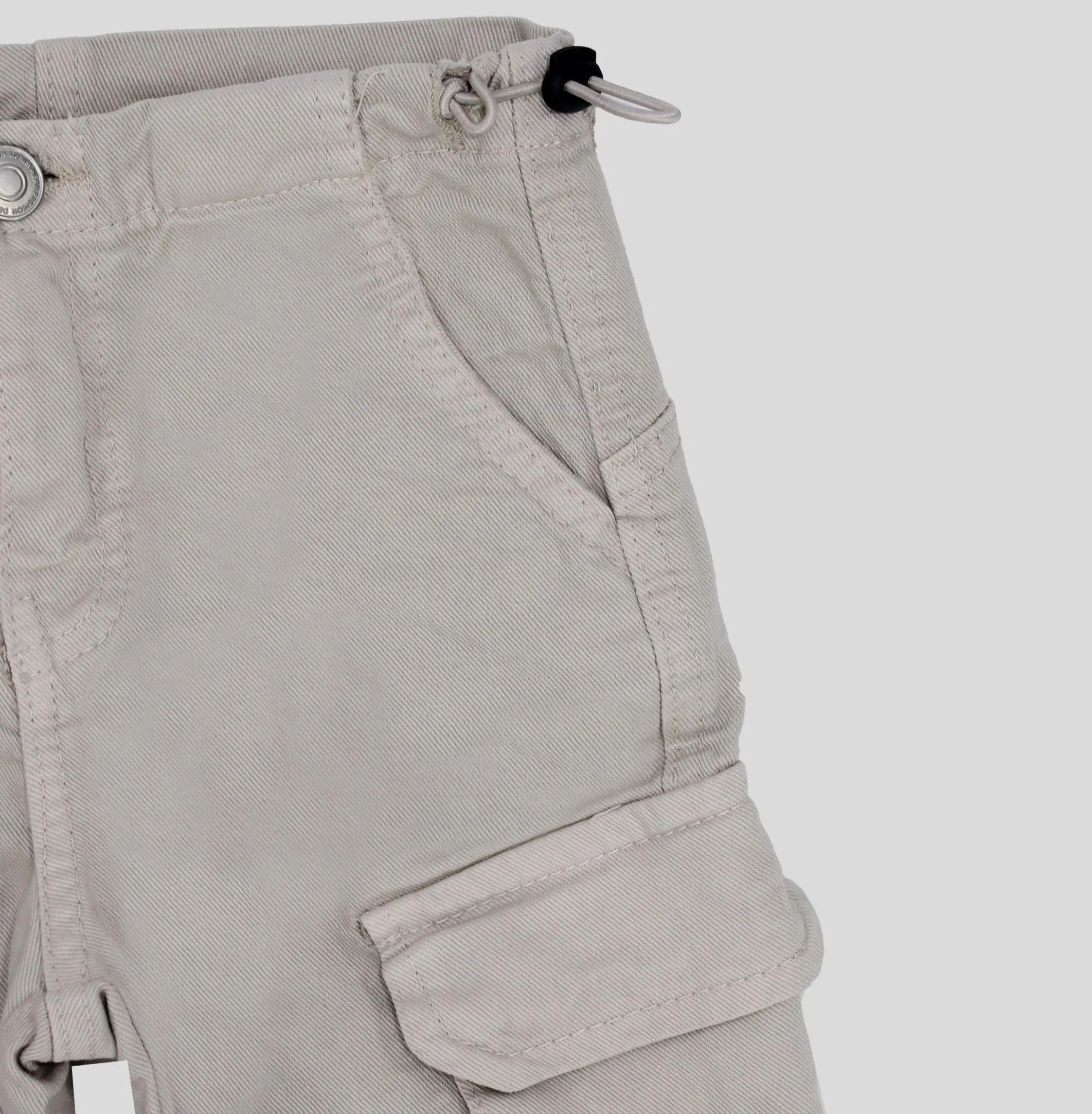 Beige Parachute Cargo Pants