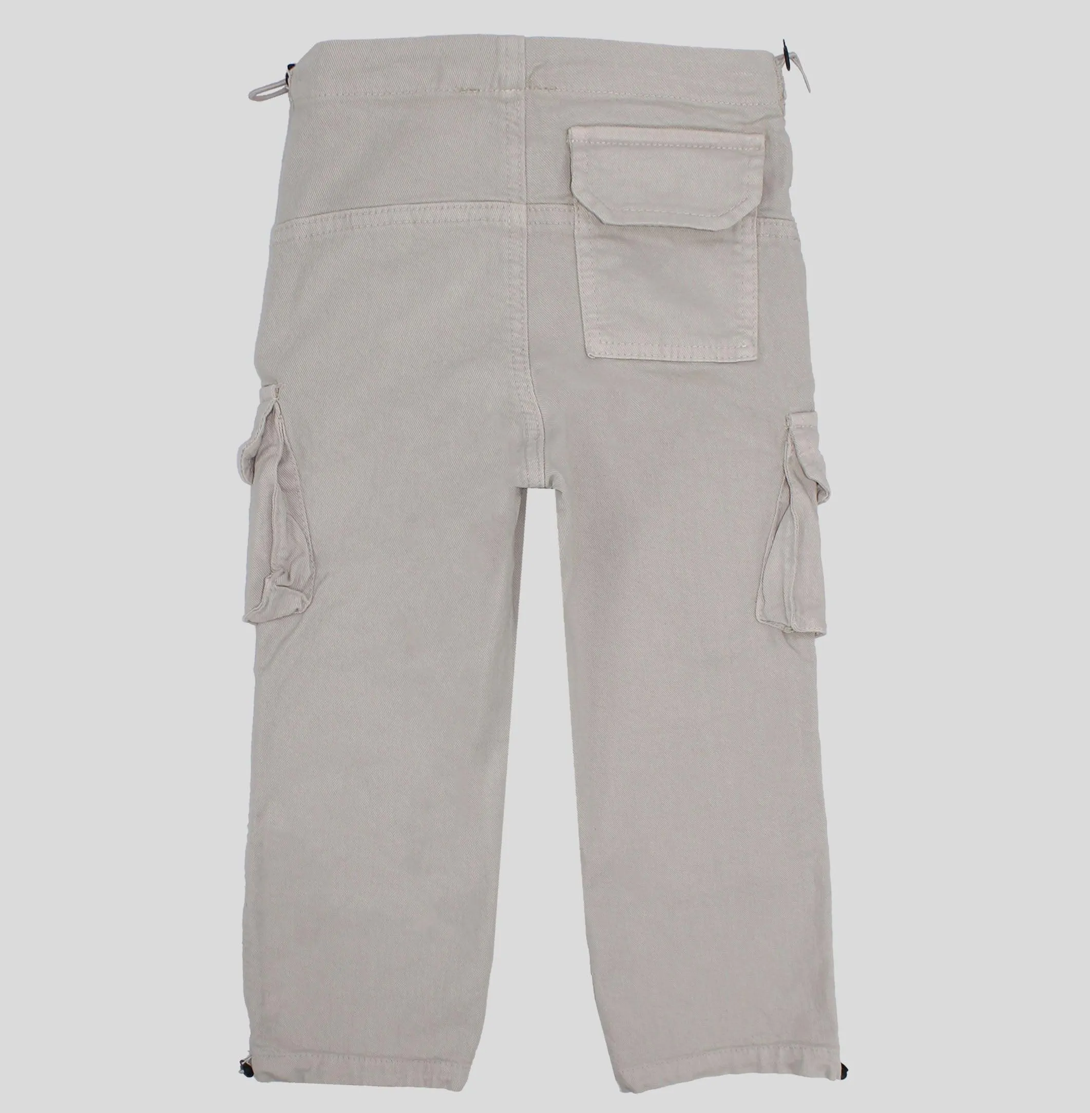 Beige Parachute Cargo Pants