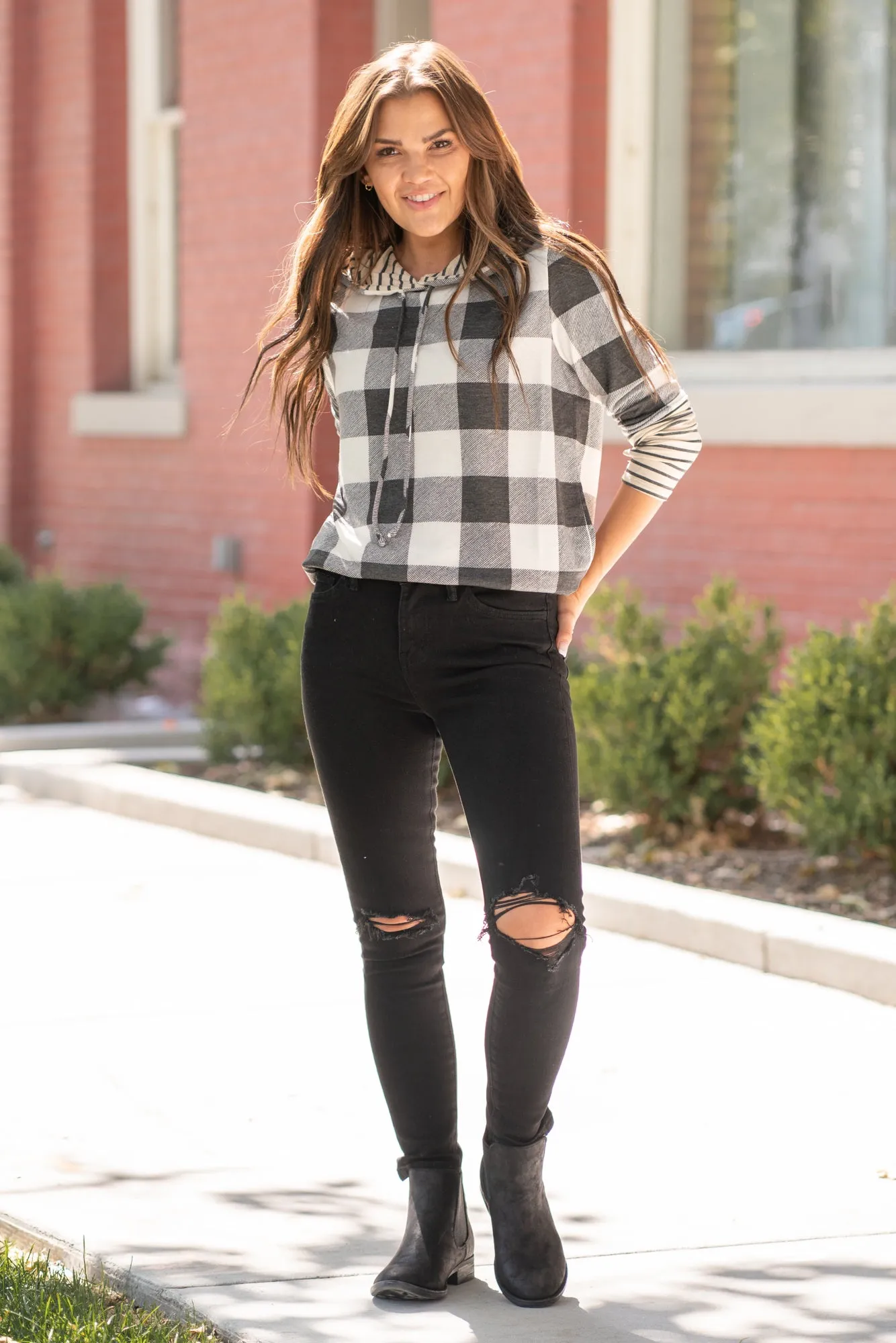 Black Spice Mid Rise Ripped Ankle Skinny