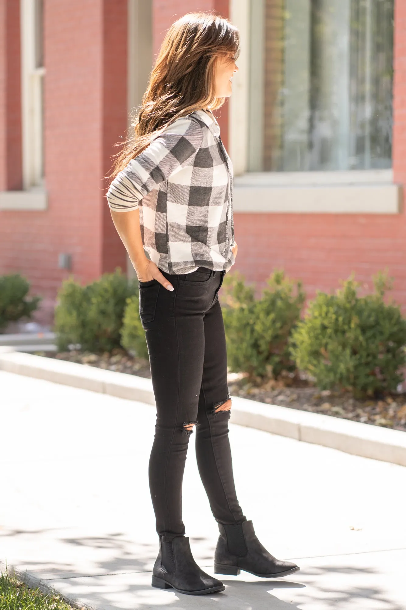 Black Spice Mid Rise Ripped Ankle Skinny
