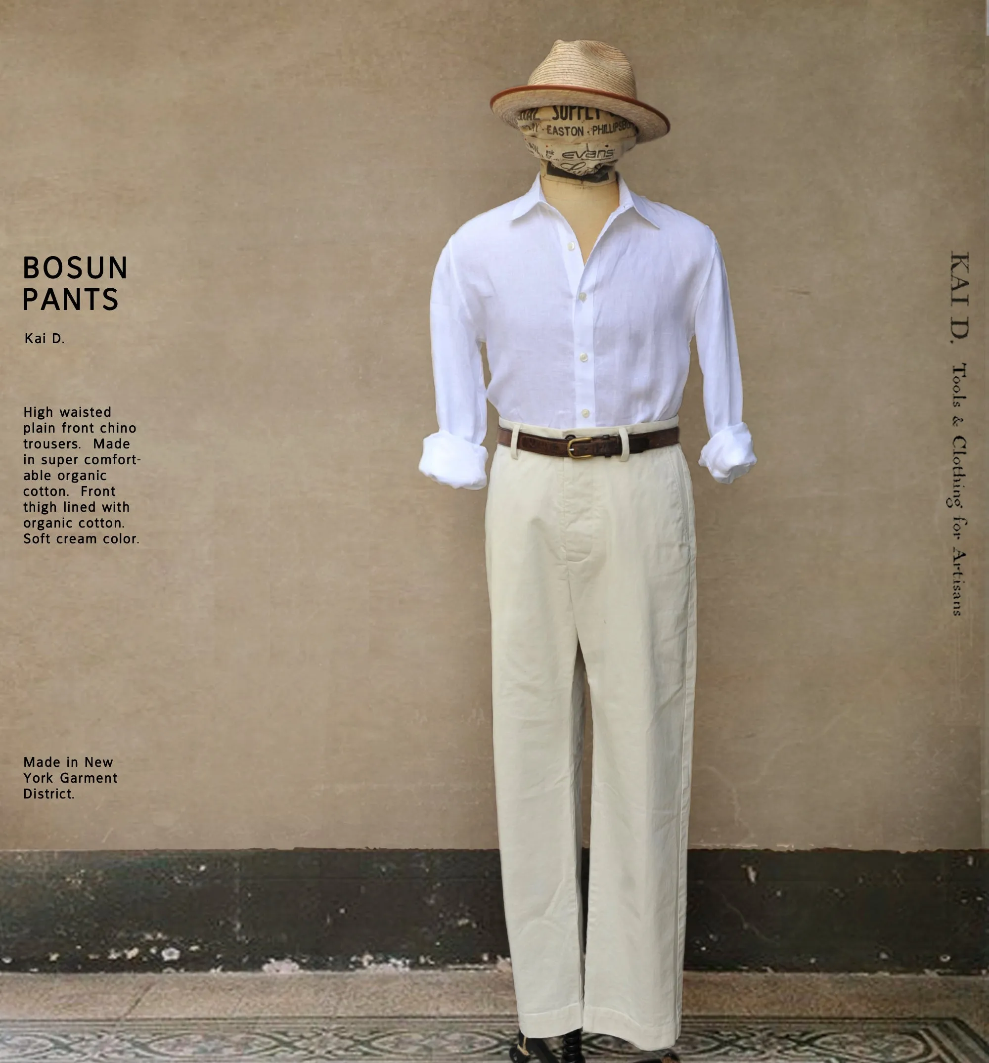 Bosun Pants - Comfort Organic Cotton Twill - 32, 34, 36