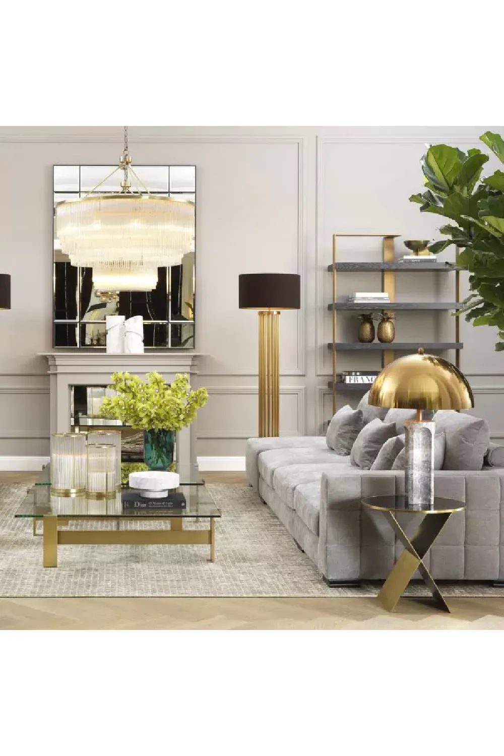 Brass Gray Display Cabinet | Eichholtz Geo