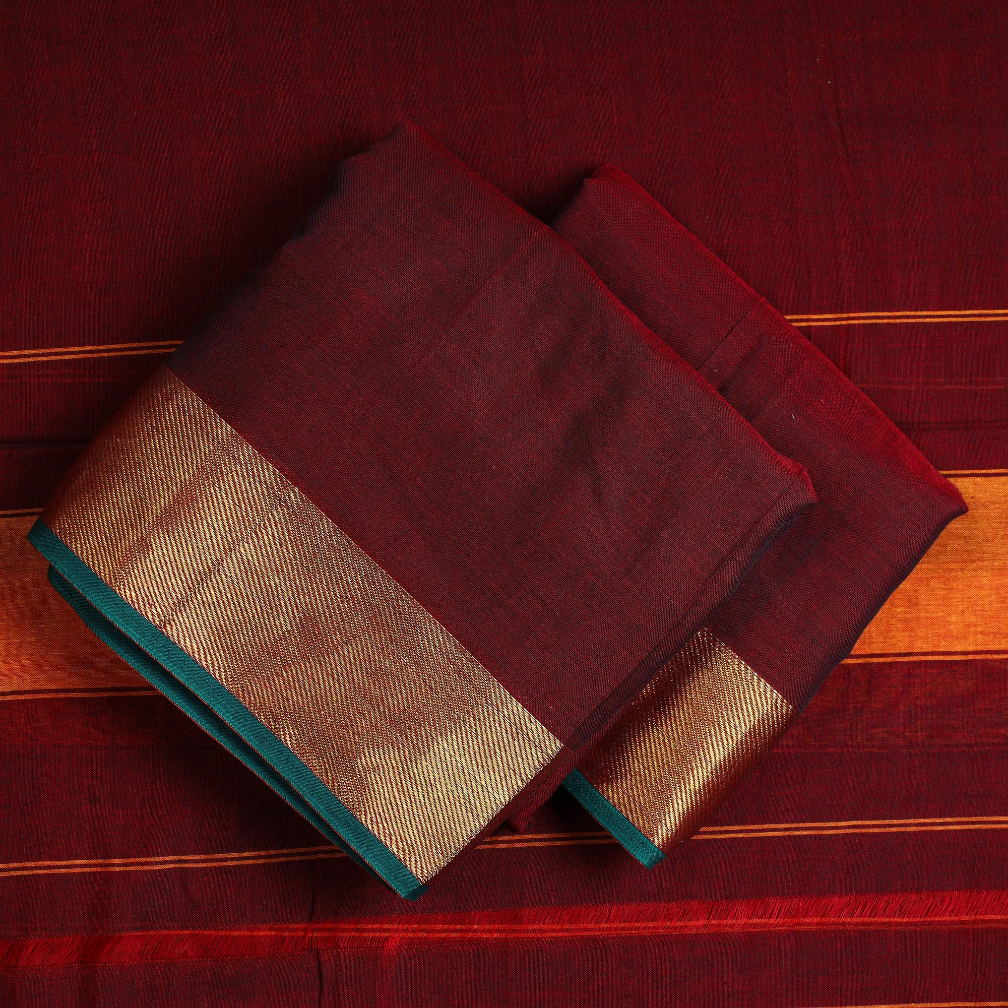 Brown - 3pc Dharwad Cotton Suit Material Set 38
