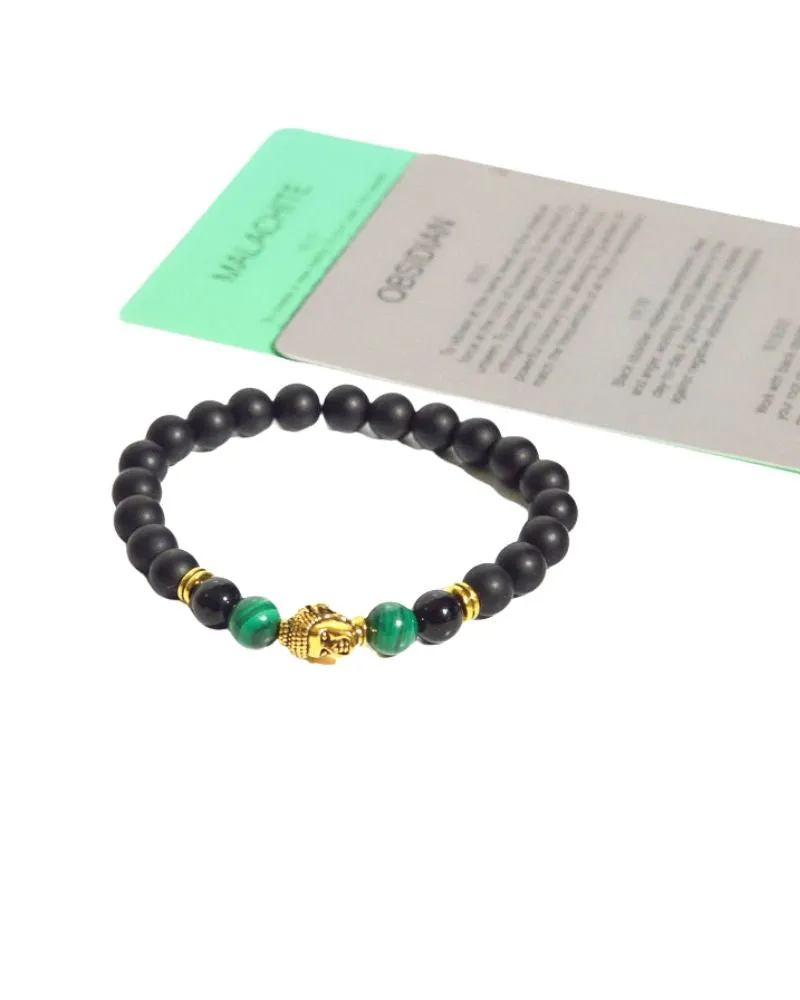 Buddha Stone w/ Malachite   Obsidian