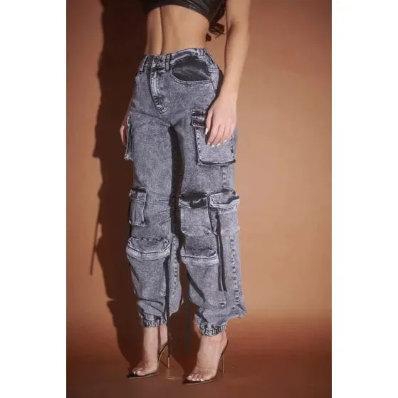 Cargo Go Gone Denim Joggers