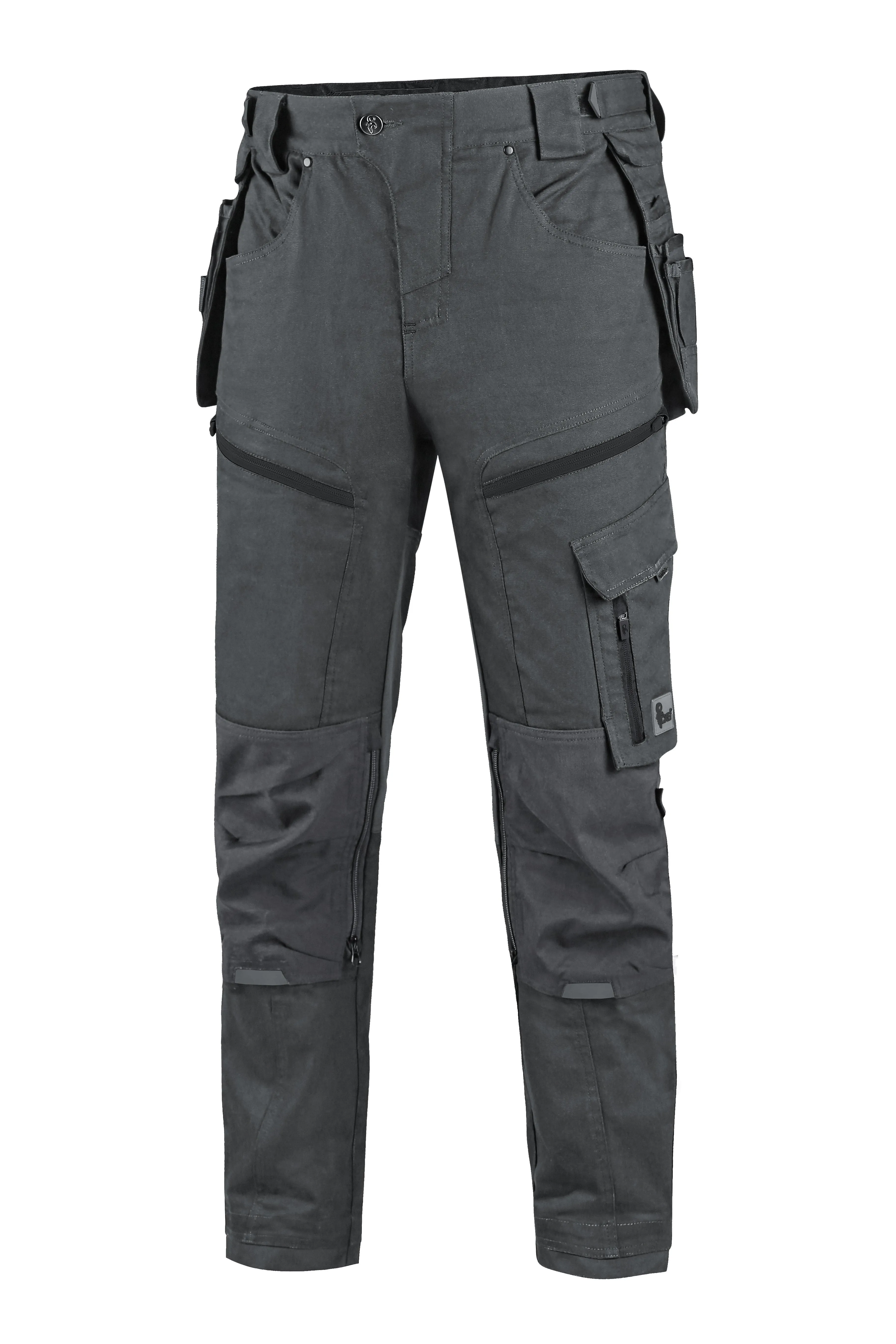 CXS LEONIS, MEN'S, WORK PANTS, GREY WITH BLACK ACCESSORIES