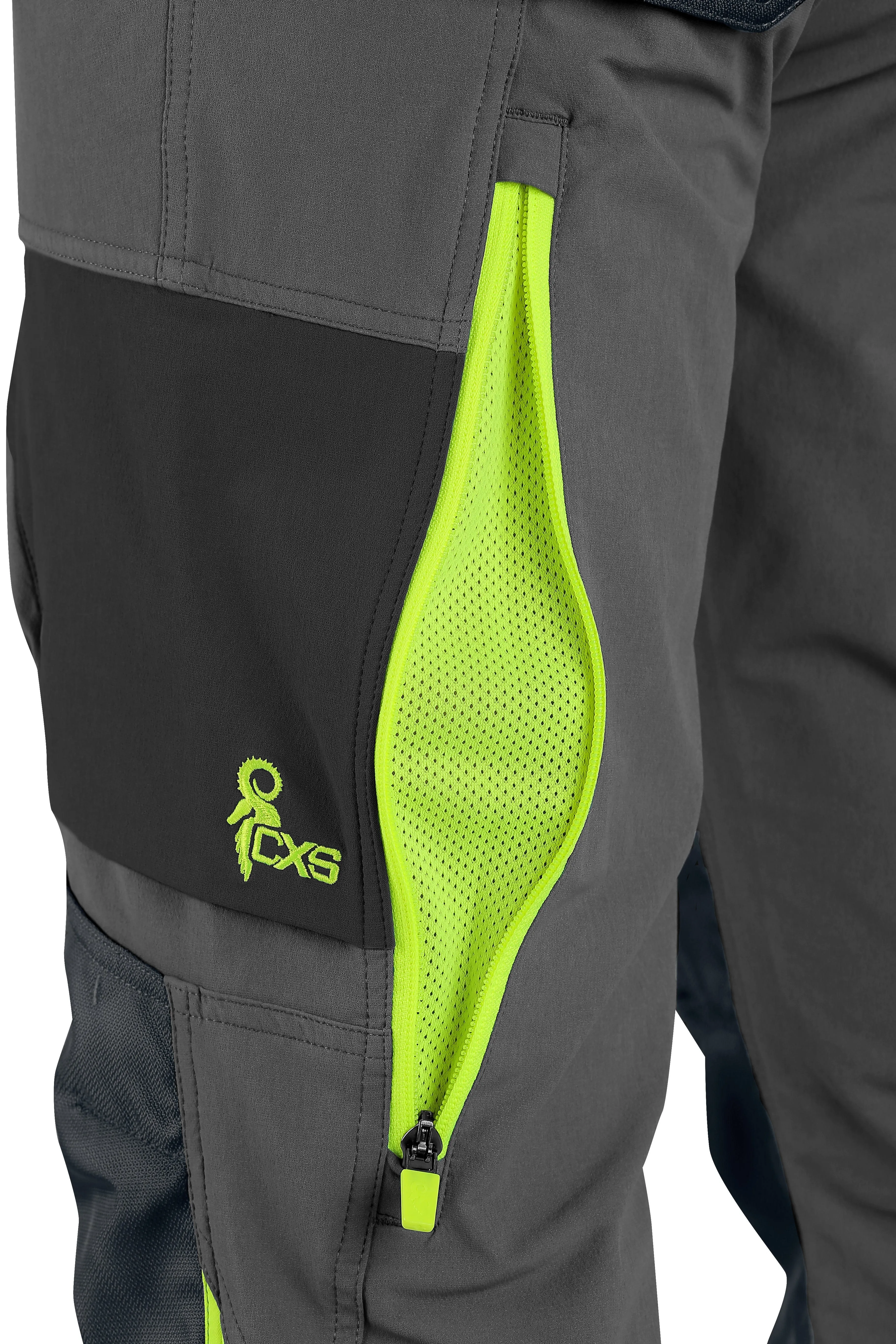 CXS NAOS MEN’S PANTS , GREY-BLACK, HV YELLOW ACCESSORIES