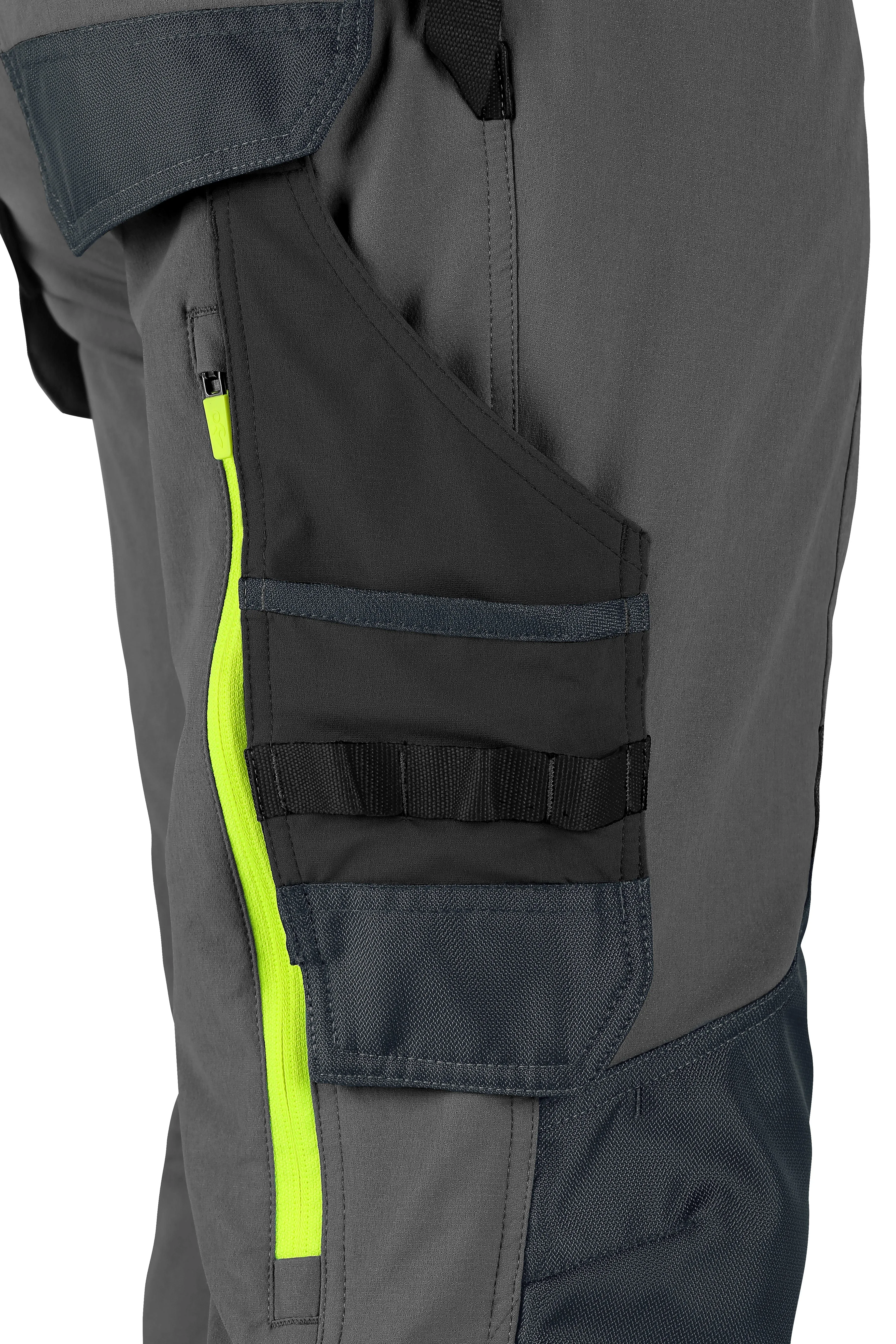 CXS NAOS MEN’S PANTS , GREY-BLACK, HV YELLOW ACCESSORIES