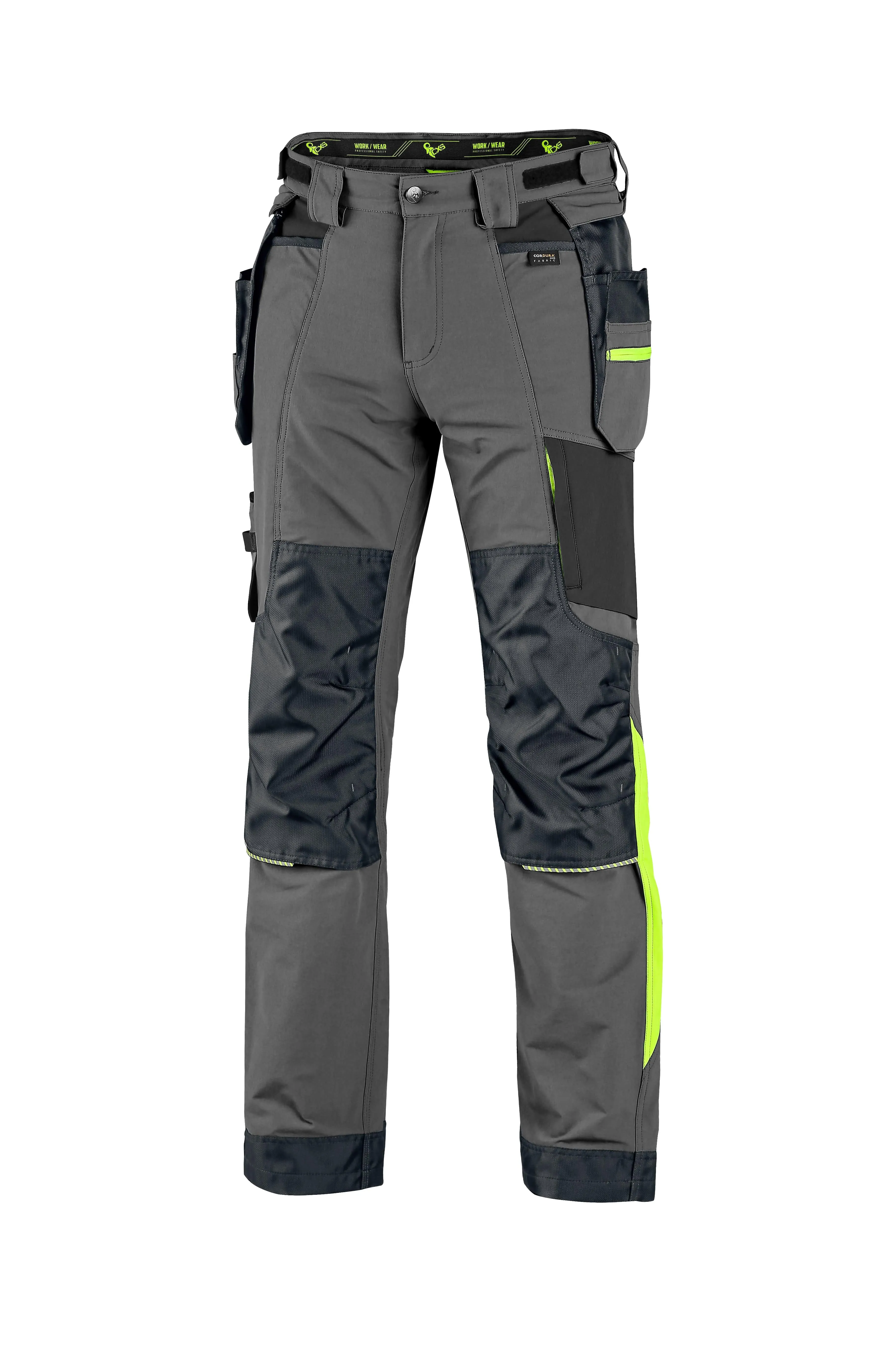 CXS NAOS MEN’S PANTS , GREY-BLACK, HV YELLOW ACCESSORIES