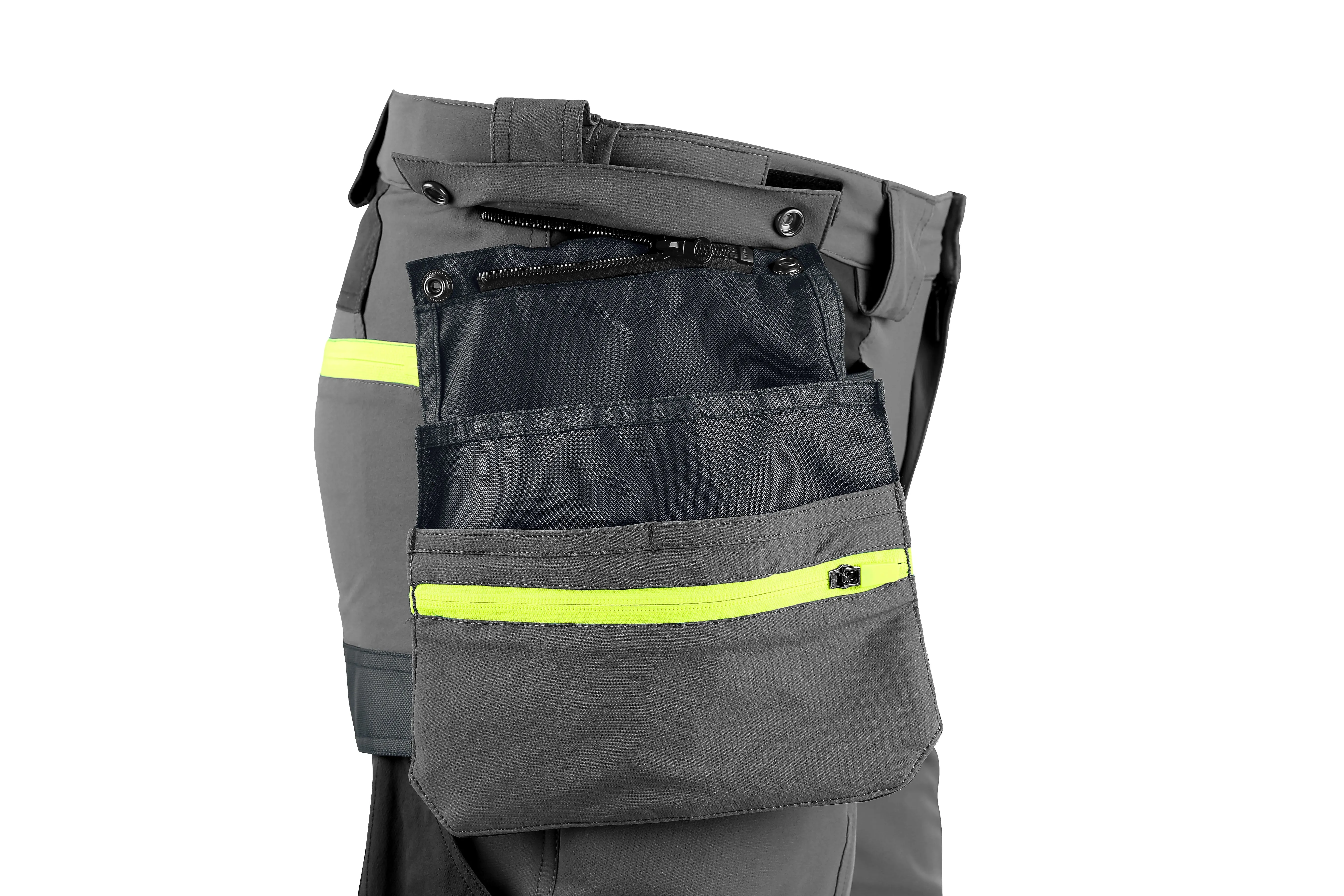 CXS NAOS MEN’S PANTS , GREY-BLACK, HV YELLOW ACCESSORIES