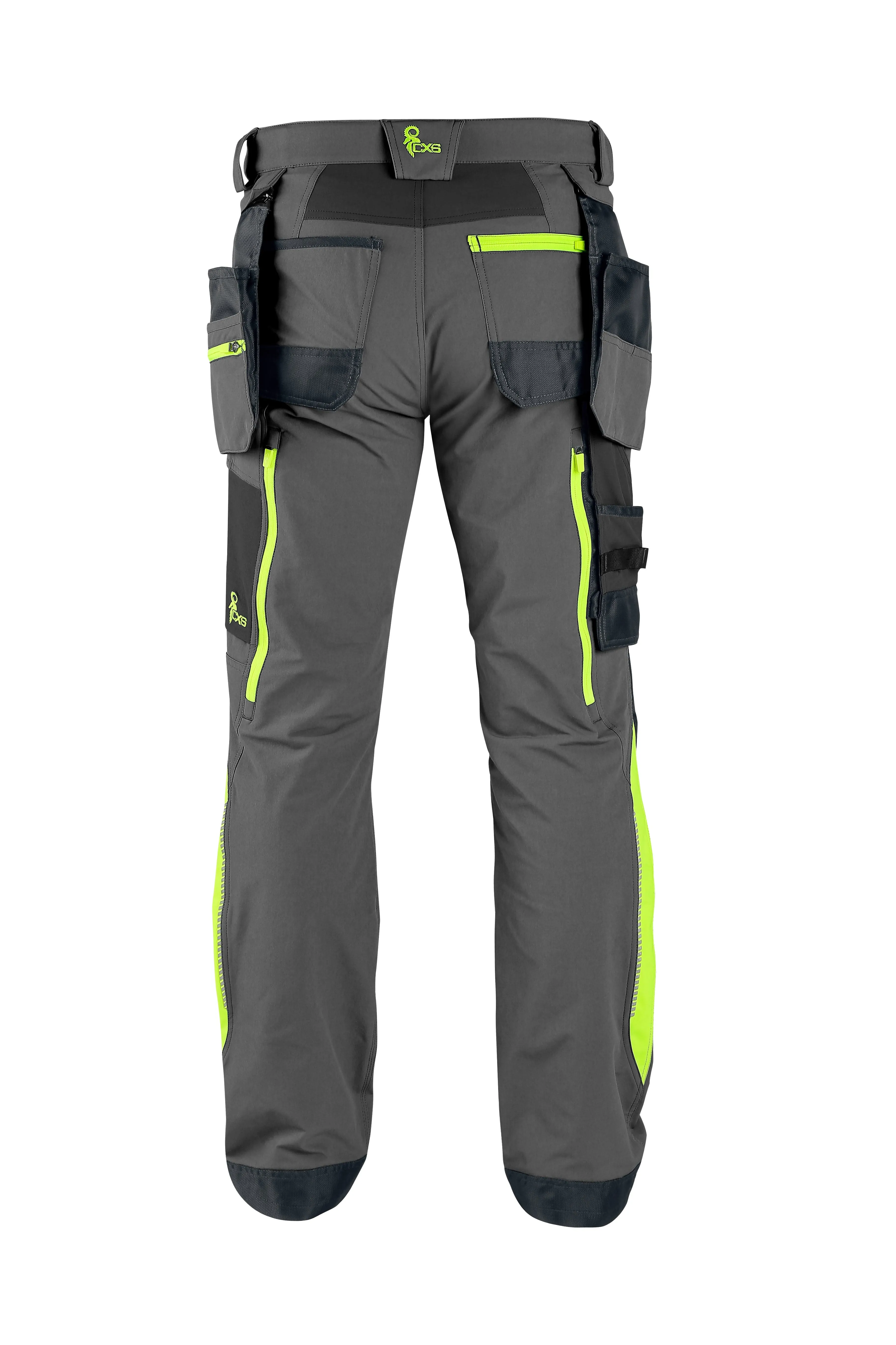 CXS NAOS MEN’S PANTS , GREY-BLACK, HV YELLOW ACCESSORIES