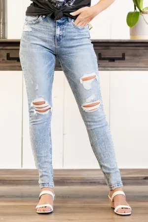 Dark Age High Rise Ripped Knee Skinny