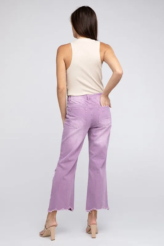 Distressed Vintage Washed Wide Leg Pants *Onine Only*