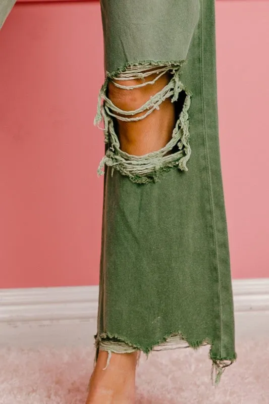 Distressed Vintage Washed Wide Leg Pants *Onine Only*
