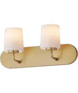 Durham 2-Light Strip Bath Vanity Natural Aged Brass