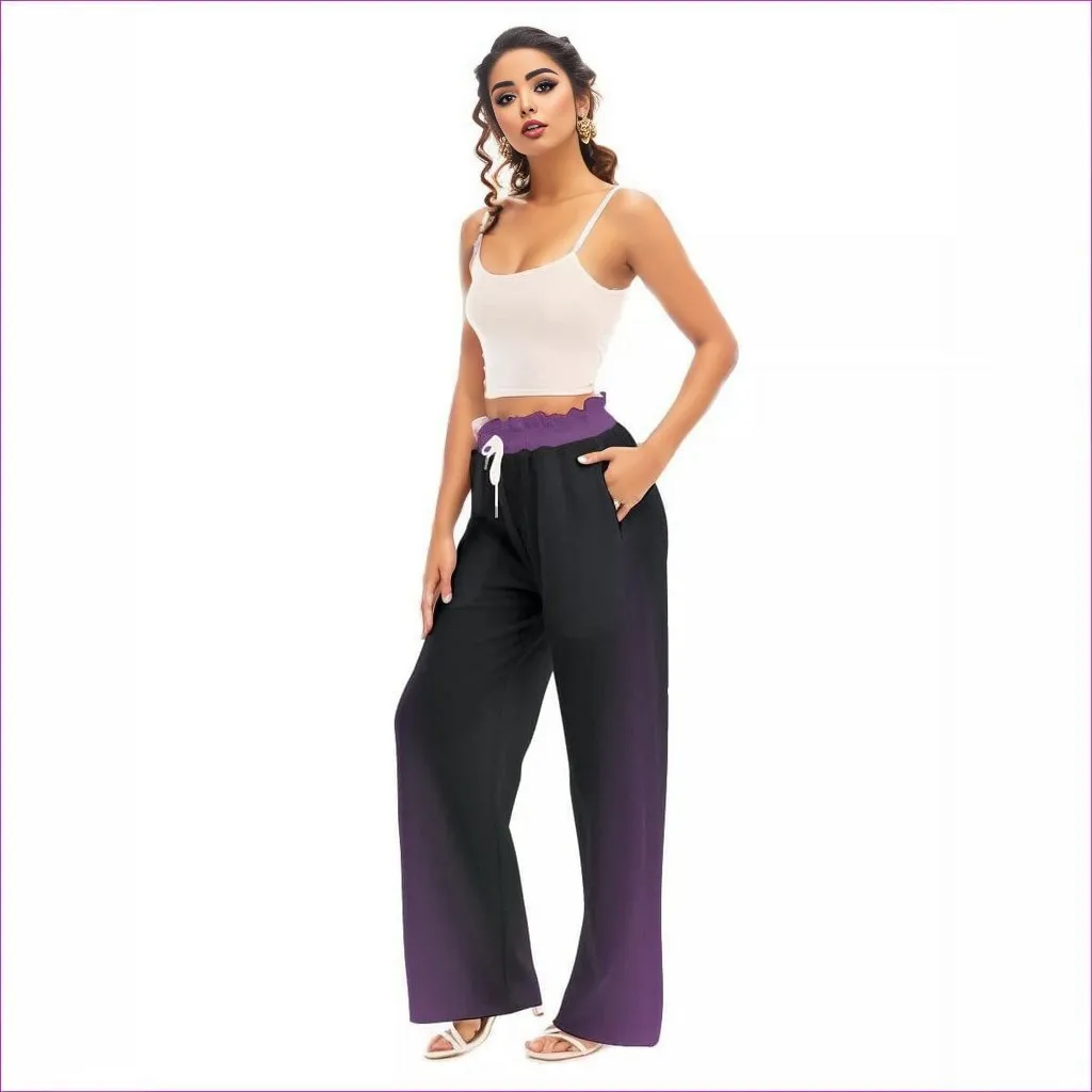 Fade Womens Waist Fungus Edge Wide-leg Pants