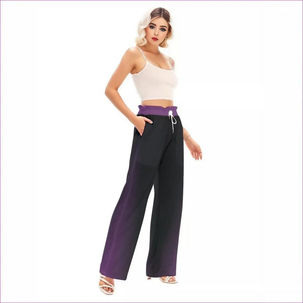 Fade Womens Waist Fungus Edge Wide-leg Pants