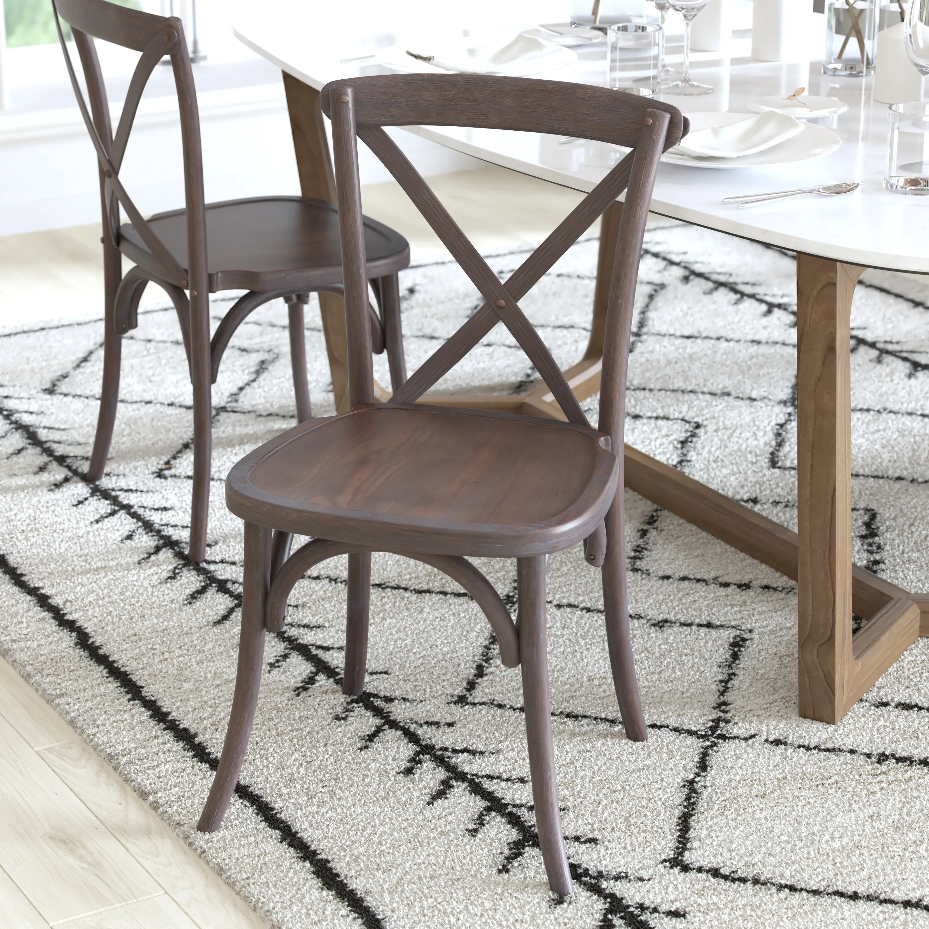 Grayed Driftwood X-Back Chair X-BACK-BURDRIFT
