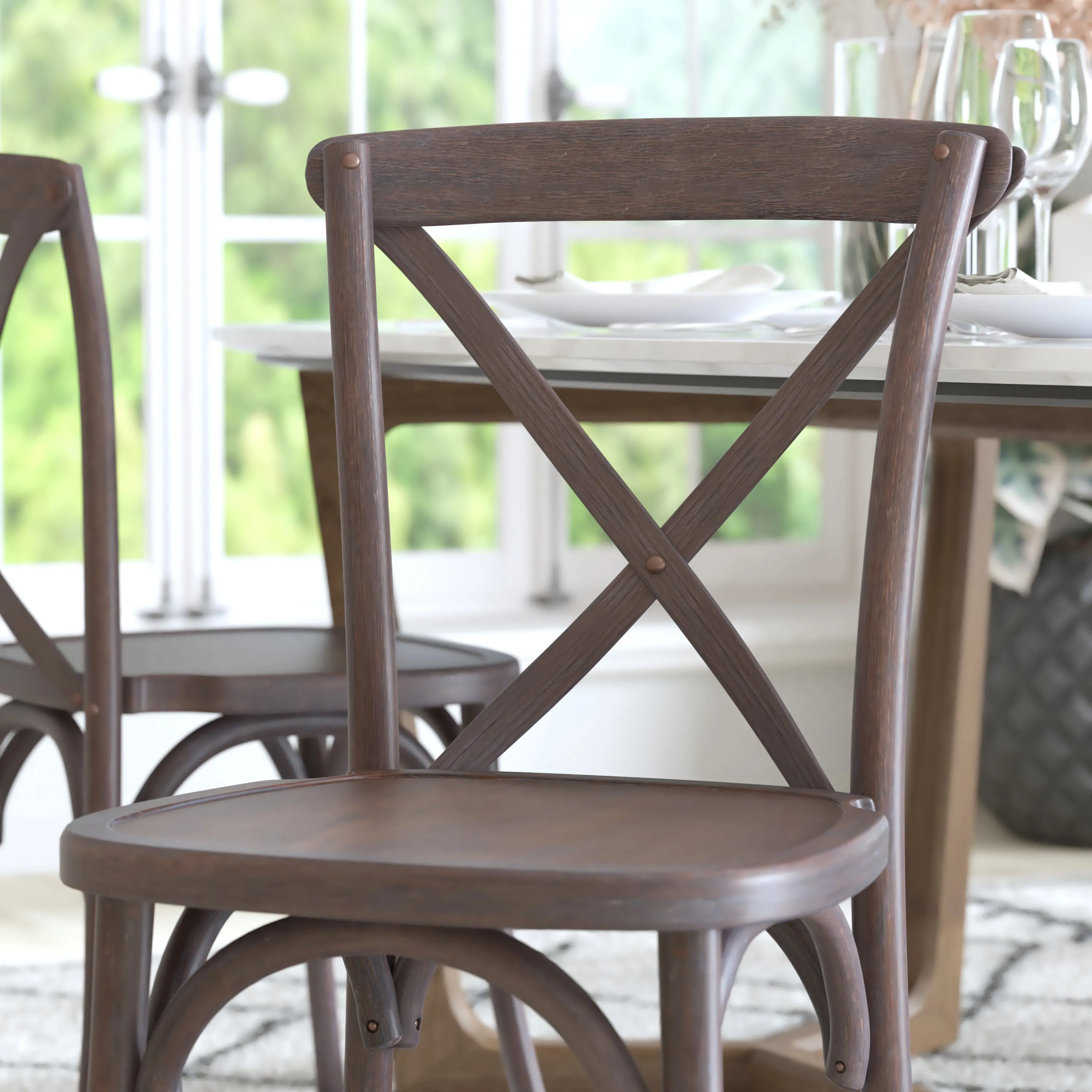 Grayed Driftwood X-Back Chair X-BACK-BURDRIFT