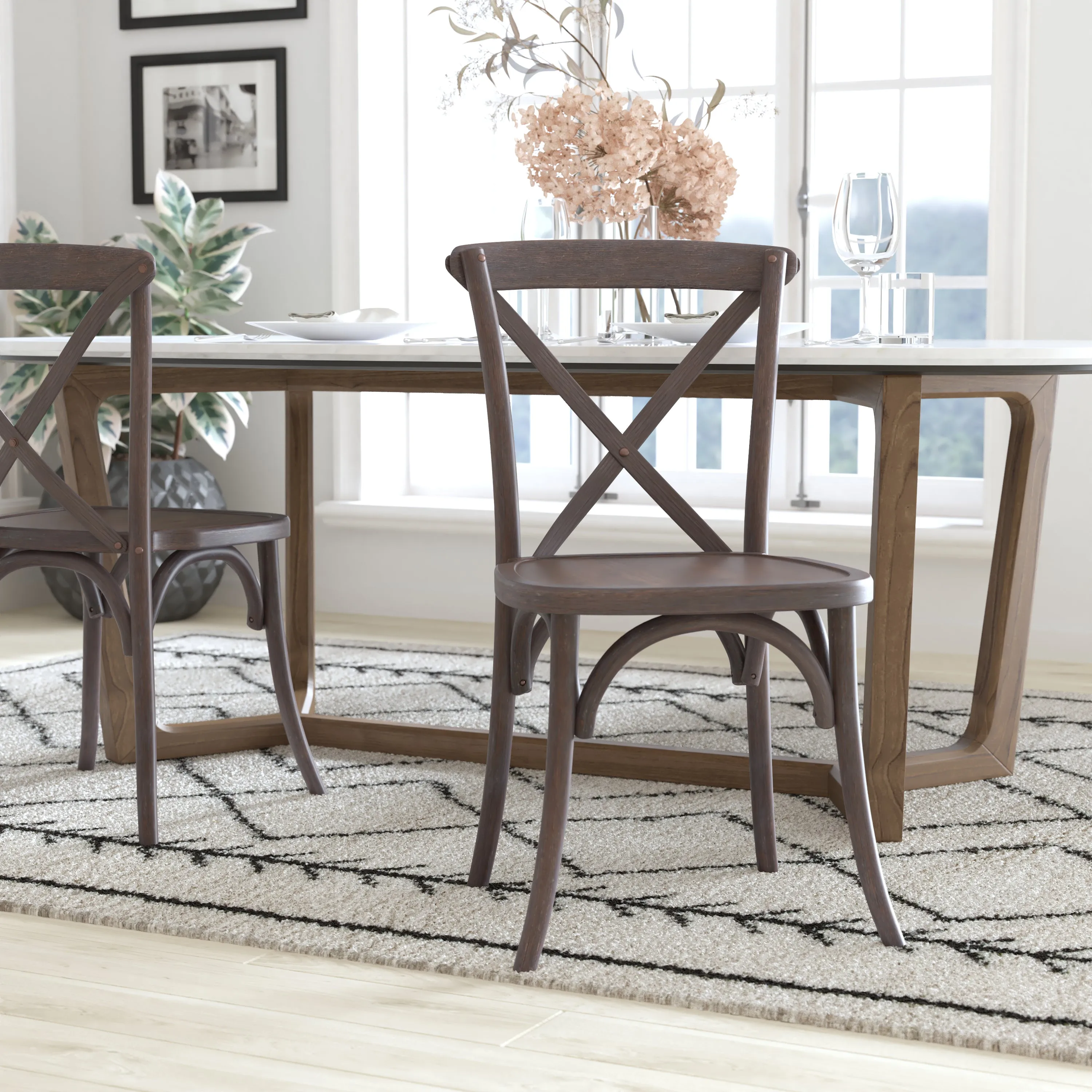 Grayed Driftwood X-Back Chair X-BACK-BURDRIFT