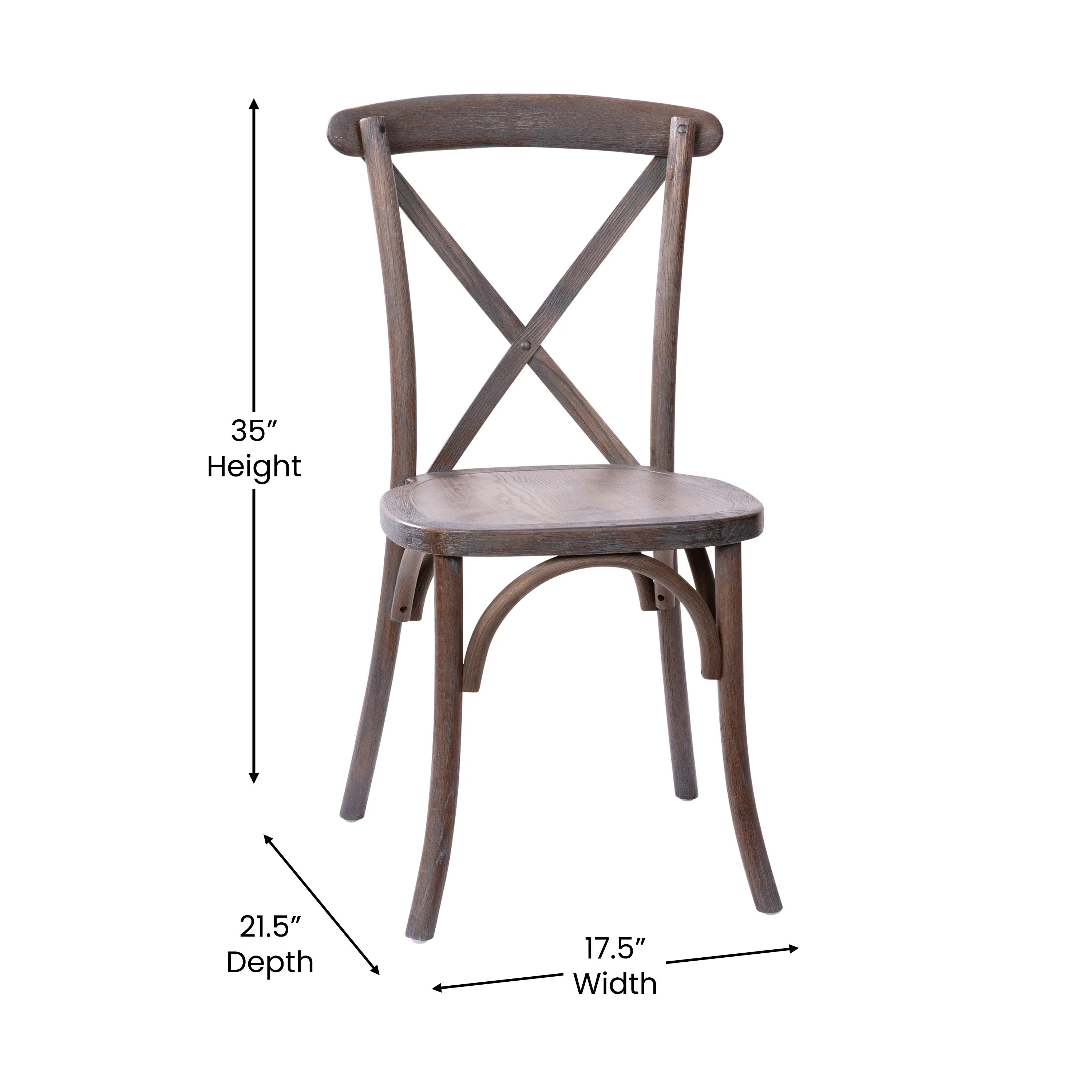 Grayed Driftwood X-Back Chair X-BACK-BURDRIFT