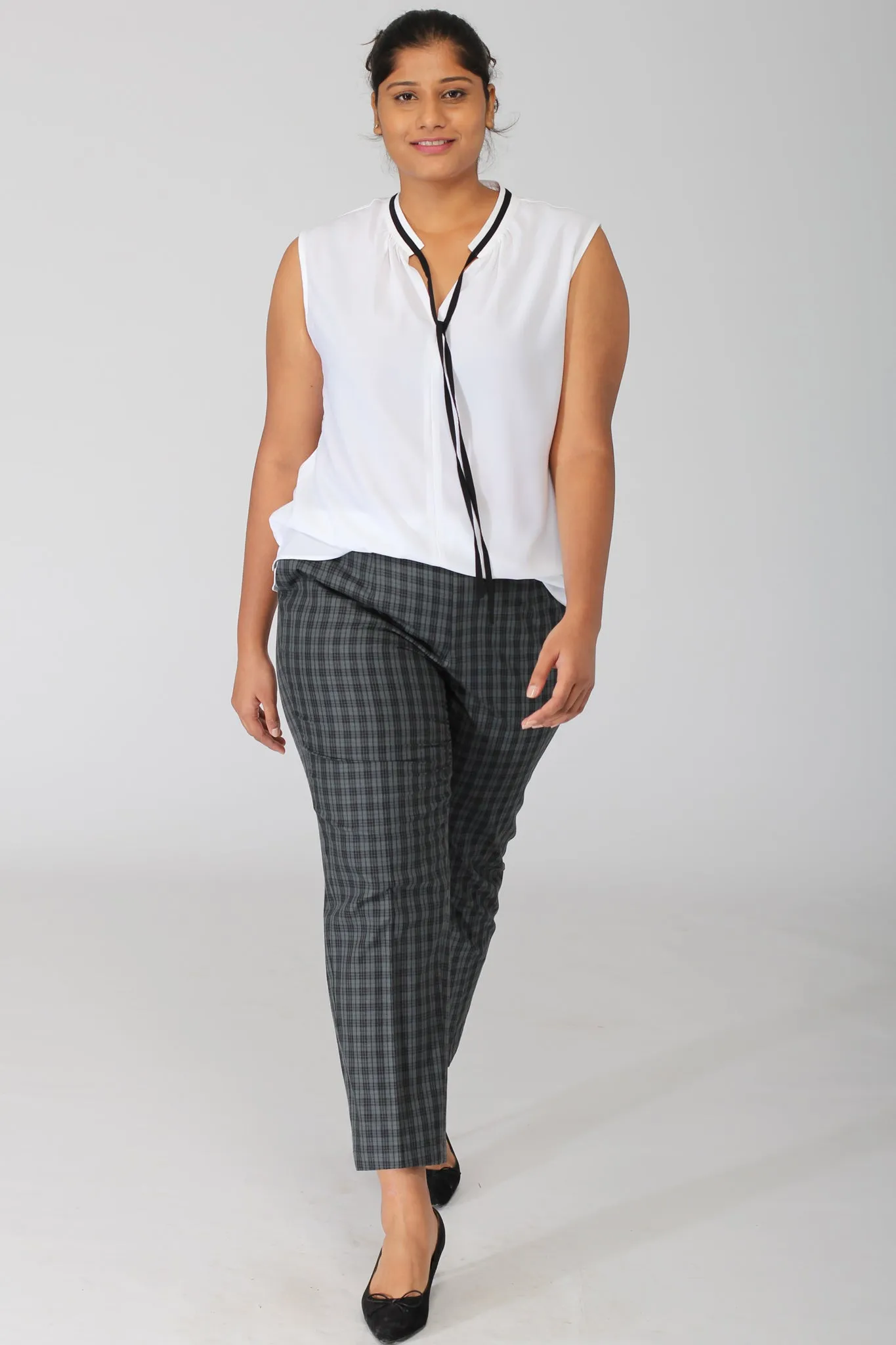 Green Plaid Checks Cotton Pants