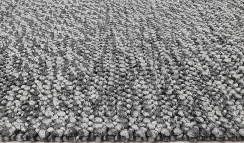 Halo Charcoal Loop Pattern Wool Blend Rug