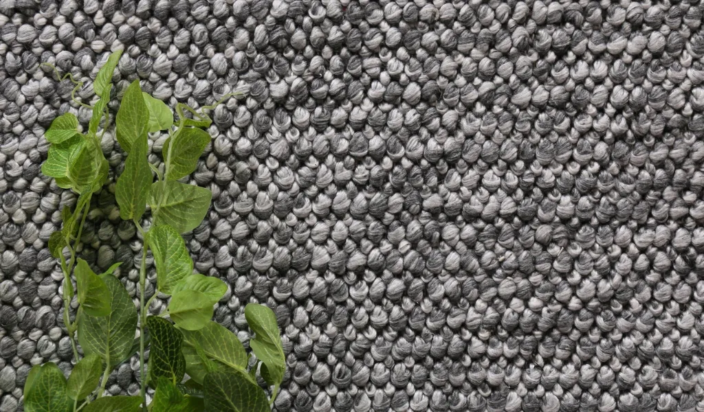Halo Charcoal Loop Pattern Wool Blend Rug