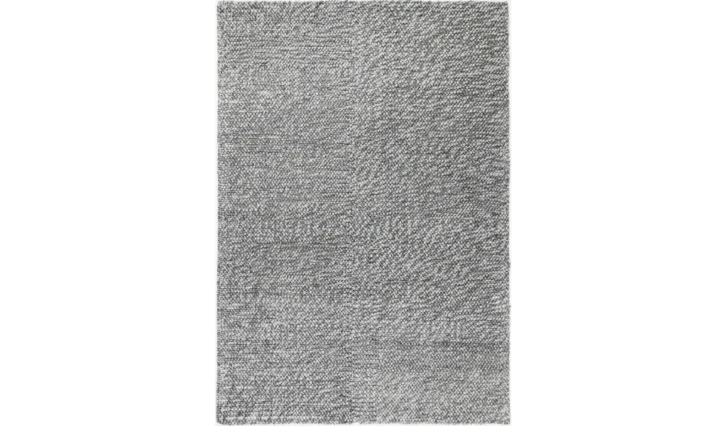 Halo Charcoal Loop Pattern Wool Blend Rug