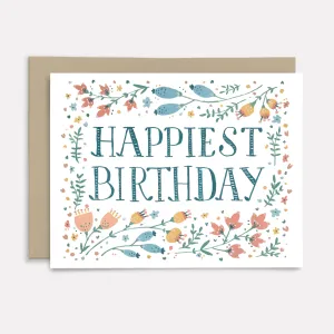 Happiest Birthday Floral Birthday Card