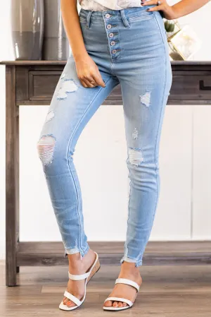 Harper High Rise Button Fly Skinny