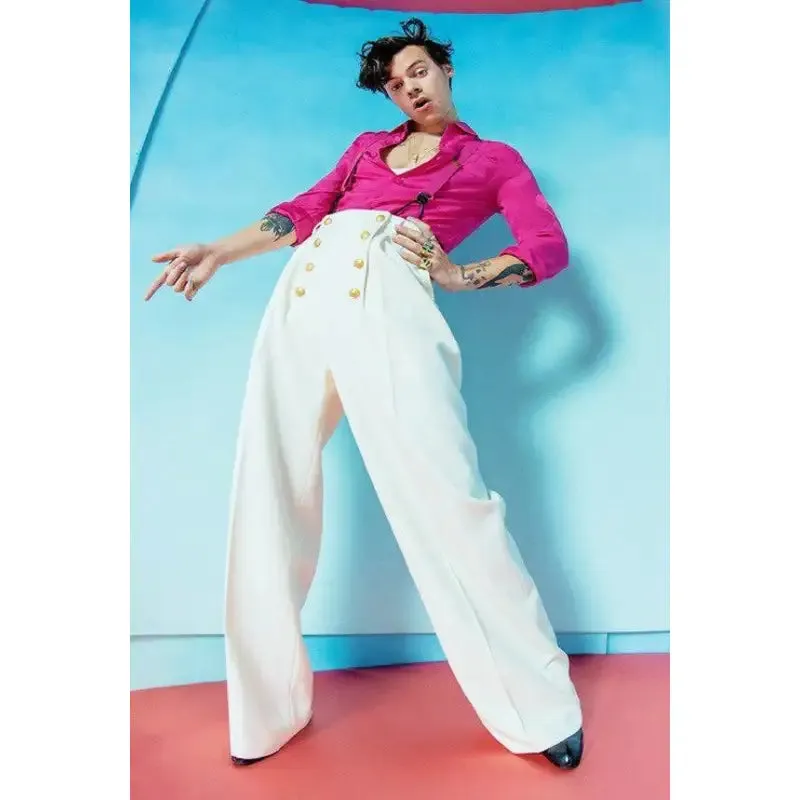 Harry Styles White Buttoned Pant