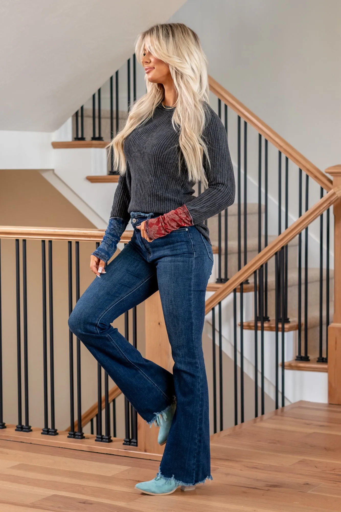 Hattie High Rise Cross Over Waistband Flare