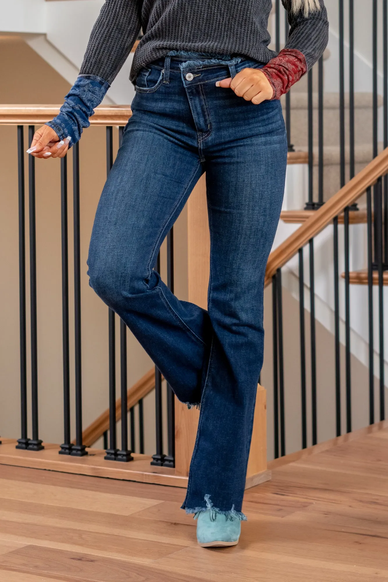Hattie High Rise Cross Over Waistband Flare