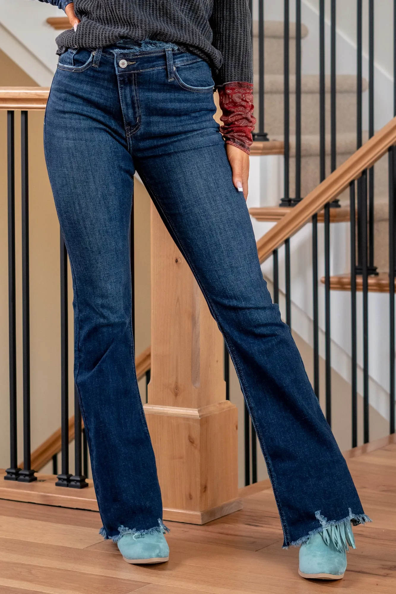 Hattie High Rise Cross Over Waistband Flare