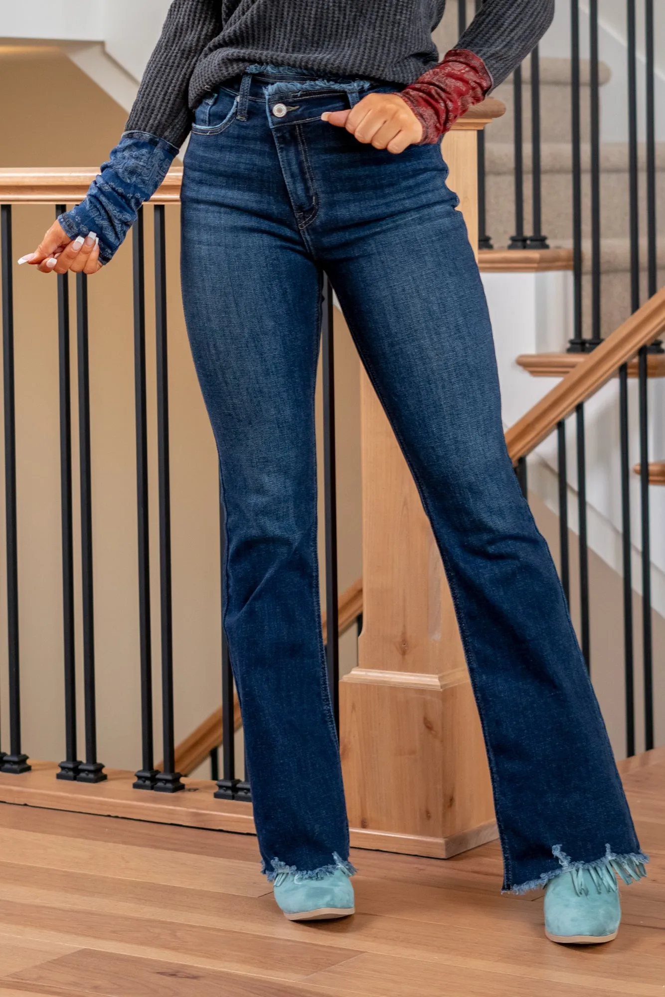 Hattie High Rise Cross Over Waistband Flare