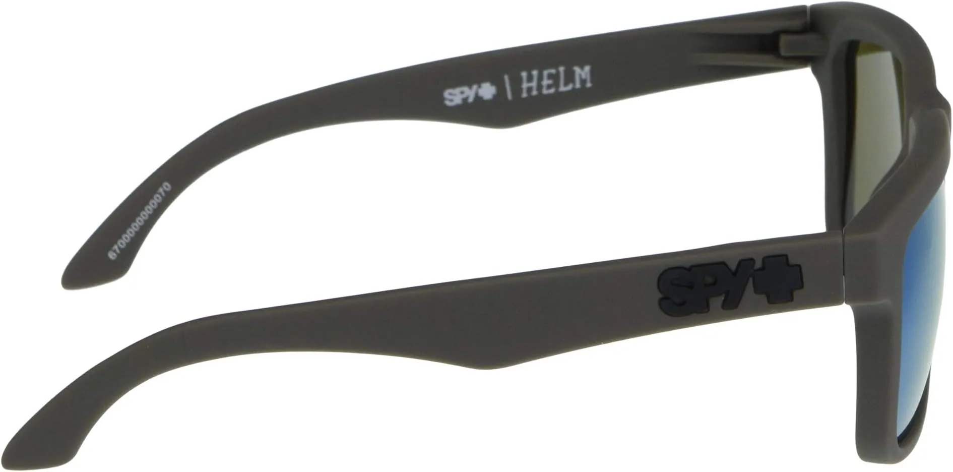 Helm Spy Optic Sunglasses, Soft Matte Dark Gray/HD Plus Gray Green Polar/Light Blue Spectr