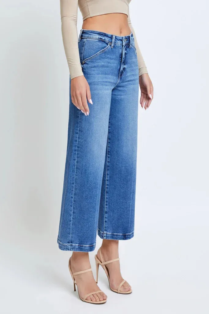 Hidden Jeans Nori Cropped Wide Leg Trouser