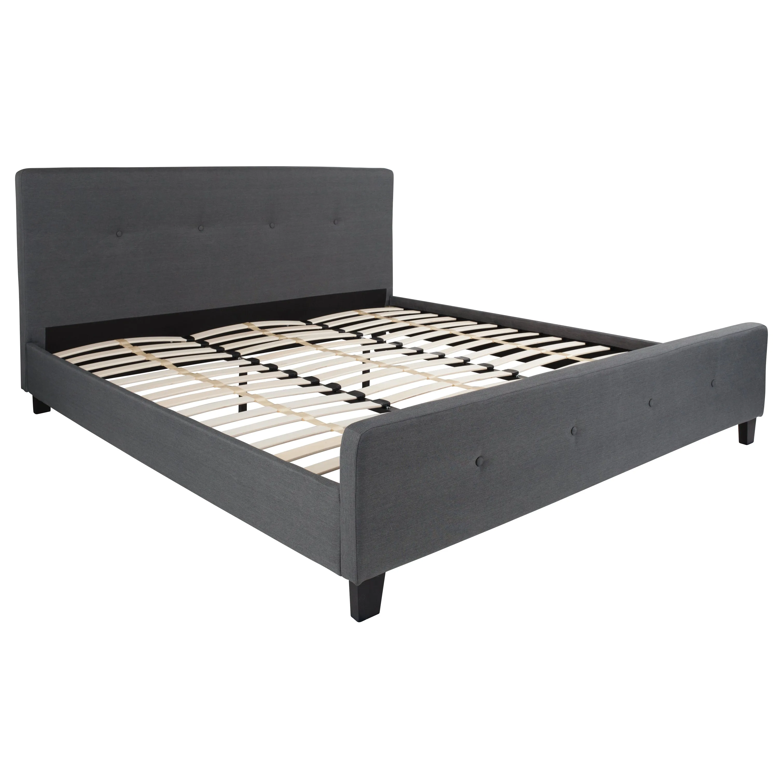 King Platform Bed Set-Gray HG-BM10-32-GG