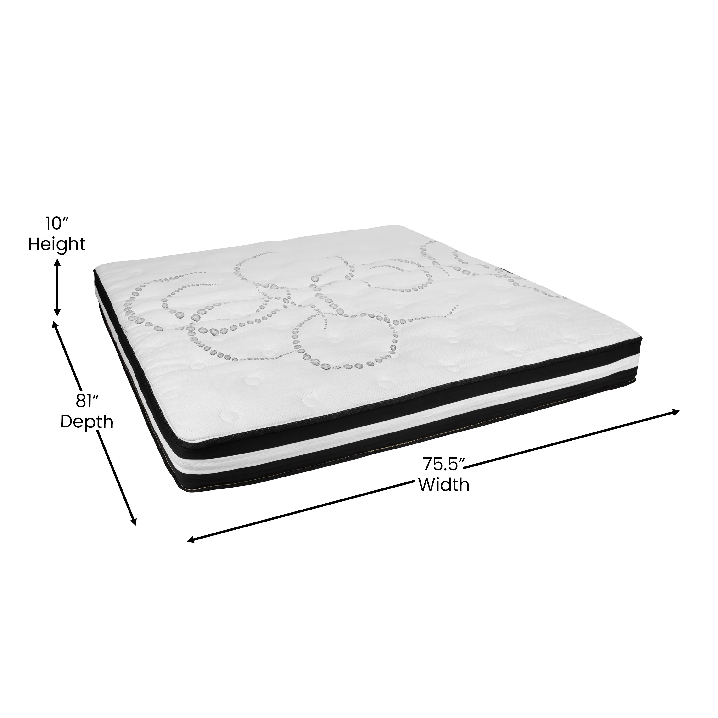 King Platform Bed Set-Gray HG-BM10-32-GG